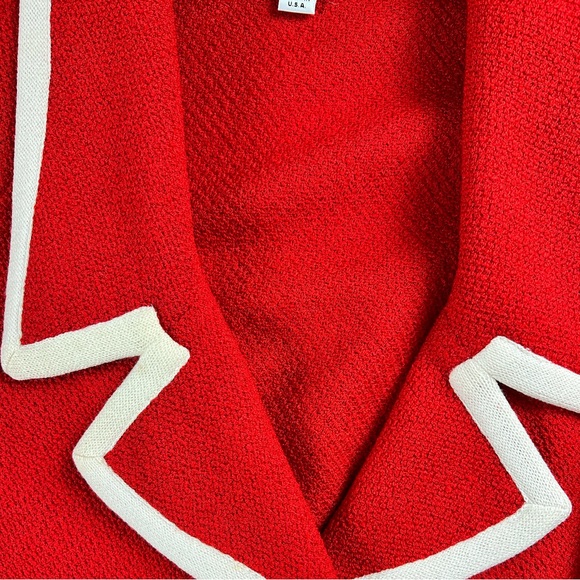 St. John Collection Red Santana Knit Button Front Blazer 
Jacket Pants Suit - Picture 16 of 17
